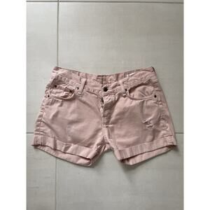 Anine Bing Shorts Cuffed Distressed Button Fly Mid Rise